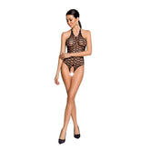 Passion Lingerie Open Crotch and Rear Bodysuit BS087 One Size Black Teddies and Bodysuits